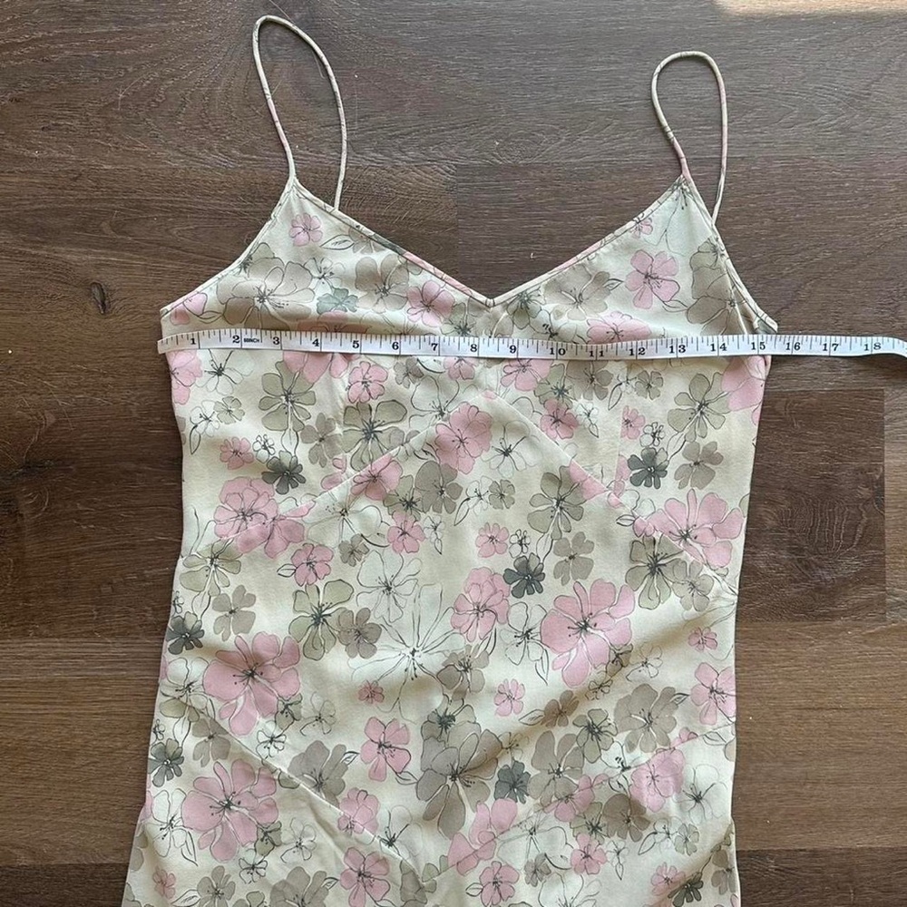 J.Crew Tan Pink Floral Print Women's Slip Dress - Picture 4 of 7